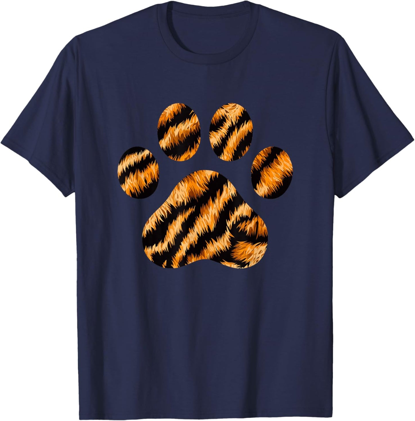 Animal Print Paw Tiger T-Shirt - T-Shirt | Navy