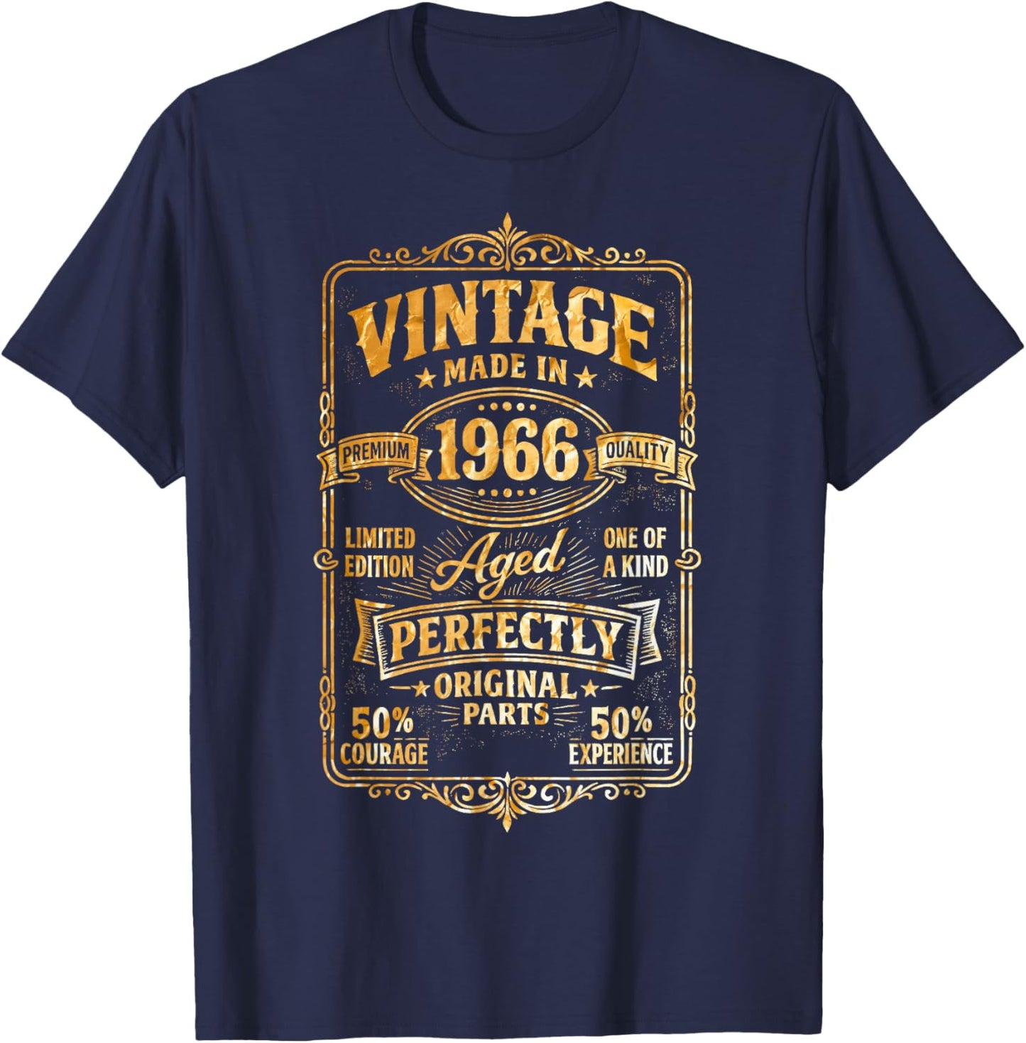 60th Birthday Man Woman 60 Years Decoration 1966 Gift Funny T-Shirt - T-Shirt | Navy