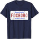 Foxboro Boston Massachusetts License Plate Sports Graphic T-Shirt - T-Shirt | Navy