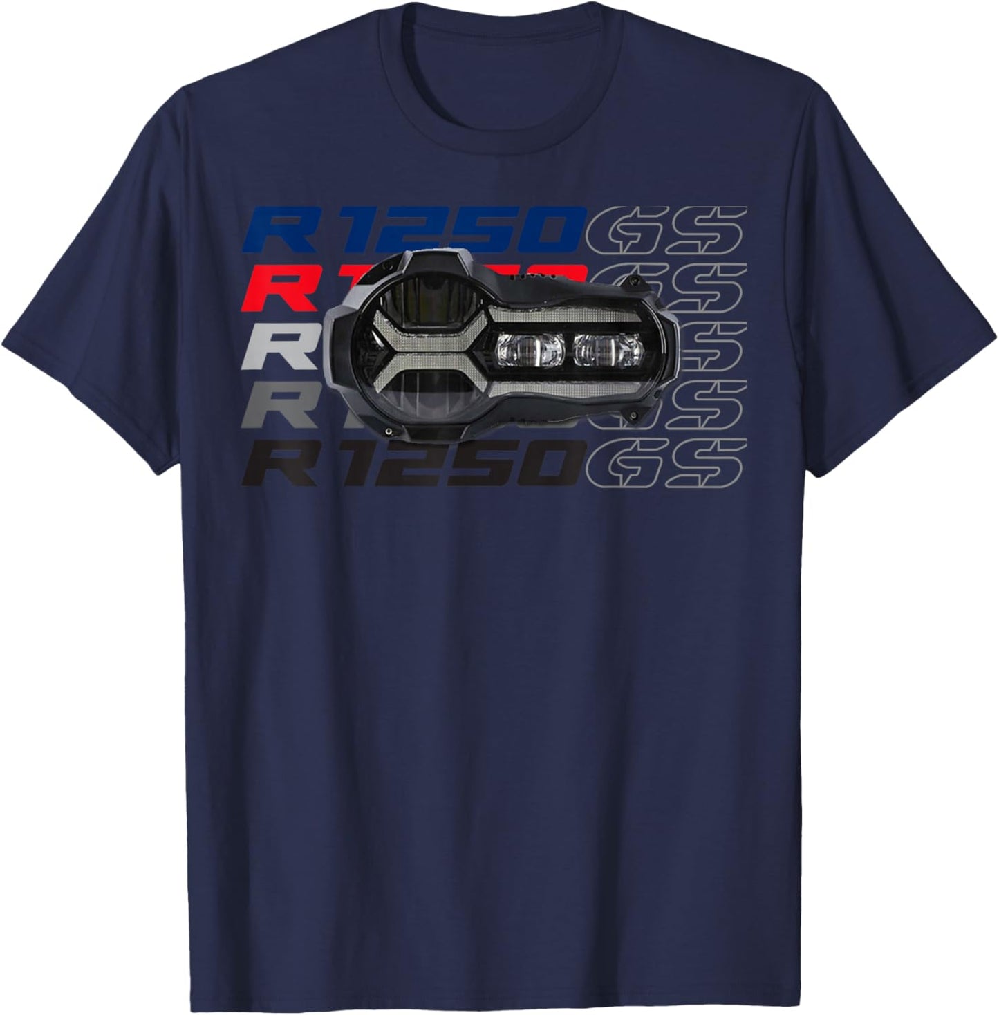R 1250 GS Adventure Headlight Bike Motorcycle T-Shirt - T-Shirt | Navy
