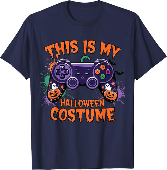 Spooky Gaming Outfits This Is My Halloween Costume Video Game Controller Boys T-Shirt - T-Shirt | Navy