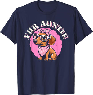 Fur Auntie Dachshund - Sausage Doxie Wiener Dog Aunt T-Shirt - T-Shirt | Navy