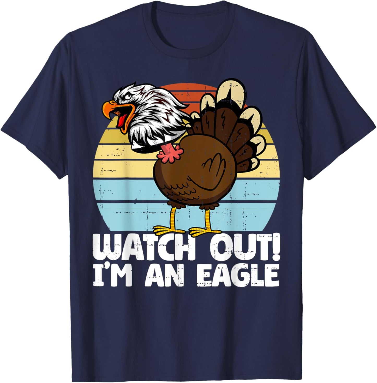 Thanksgiving Funny Fake Eagle Thanksgiving Turkey T-Shirt - T-Shirt | Navy
