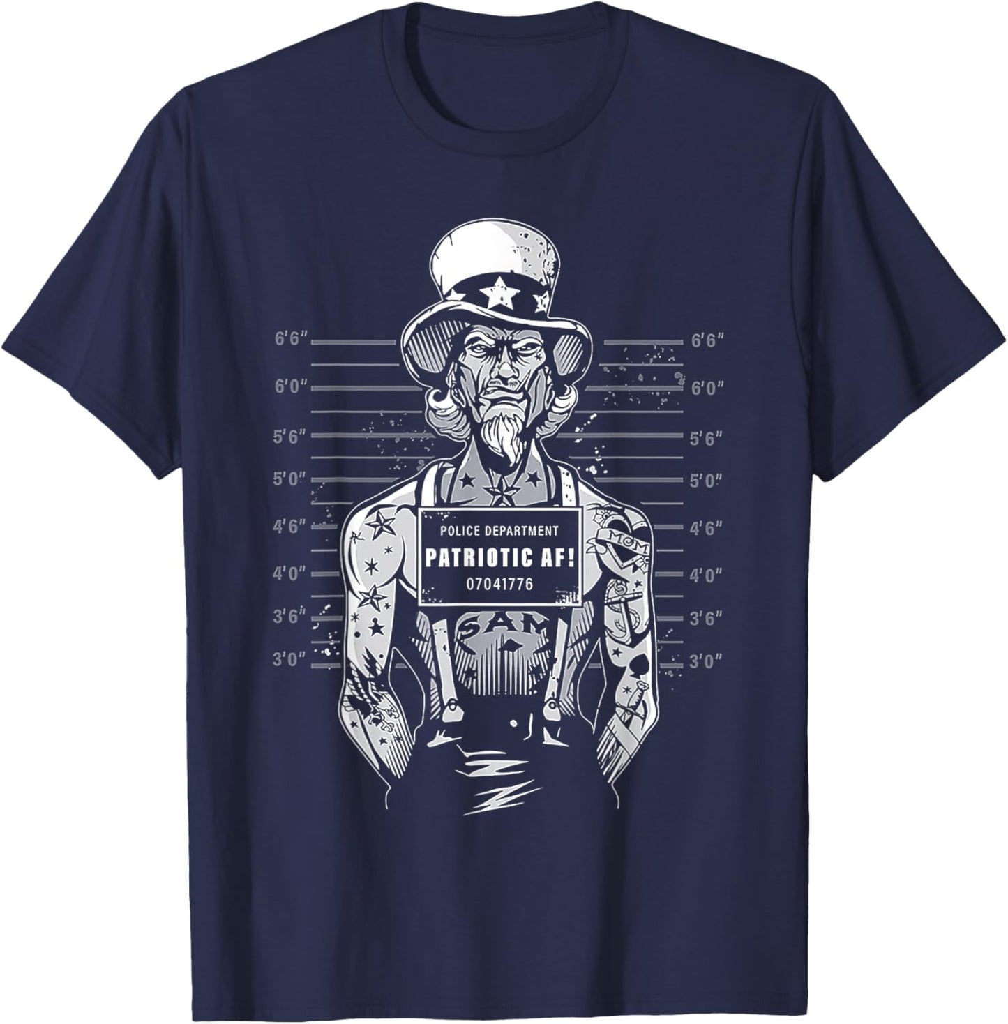America Most Wanted Police Department Patriotic AF T-Shirt - T-Shirt | Navy
