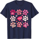 Dog Mama Valentine Coquette Bow Dog Mom Valentines T-Shirt - T-Shirt | Navy