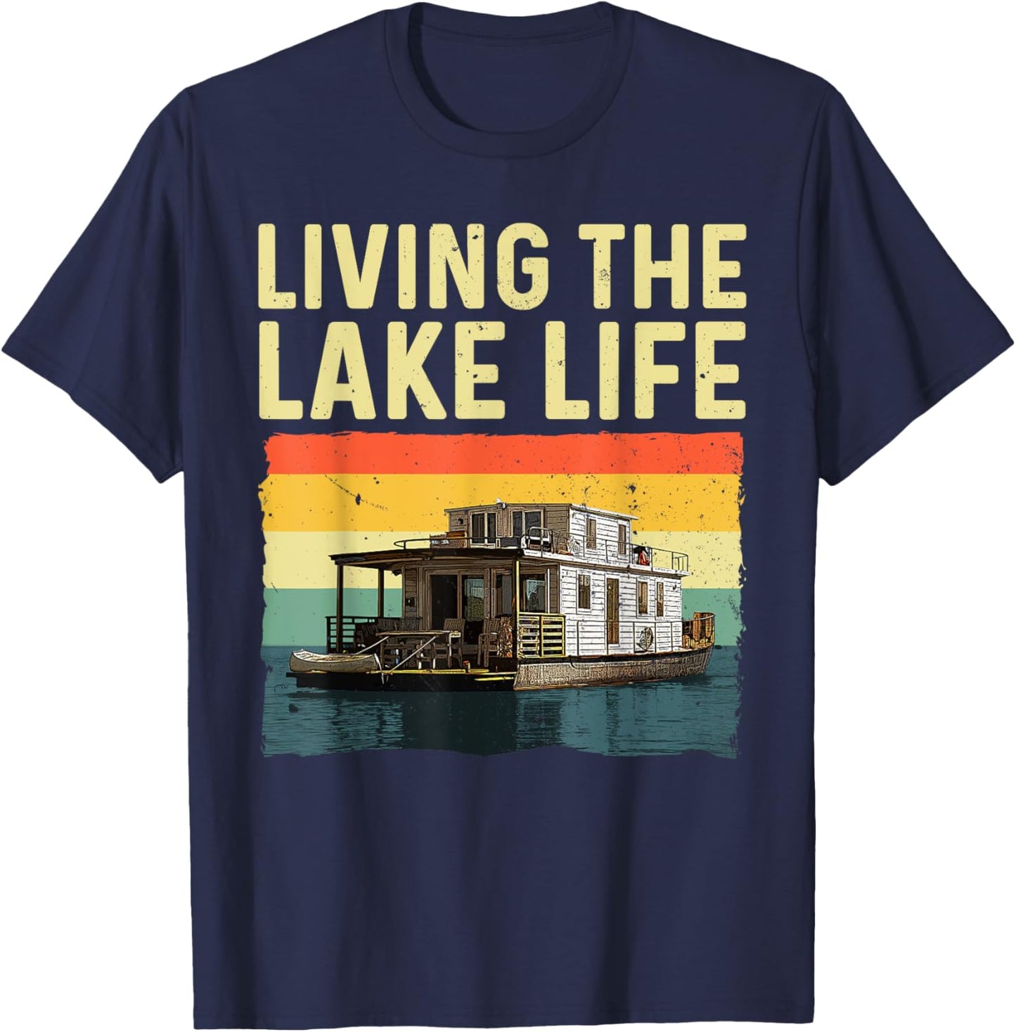 Houseboat Design Women House Boat Captain Houseboat T-Shirt - T-Shirt | Navy