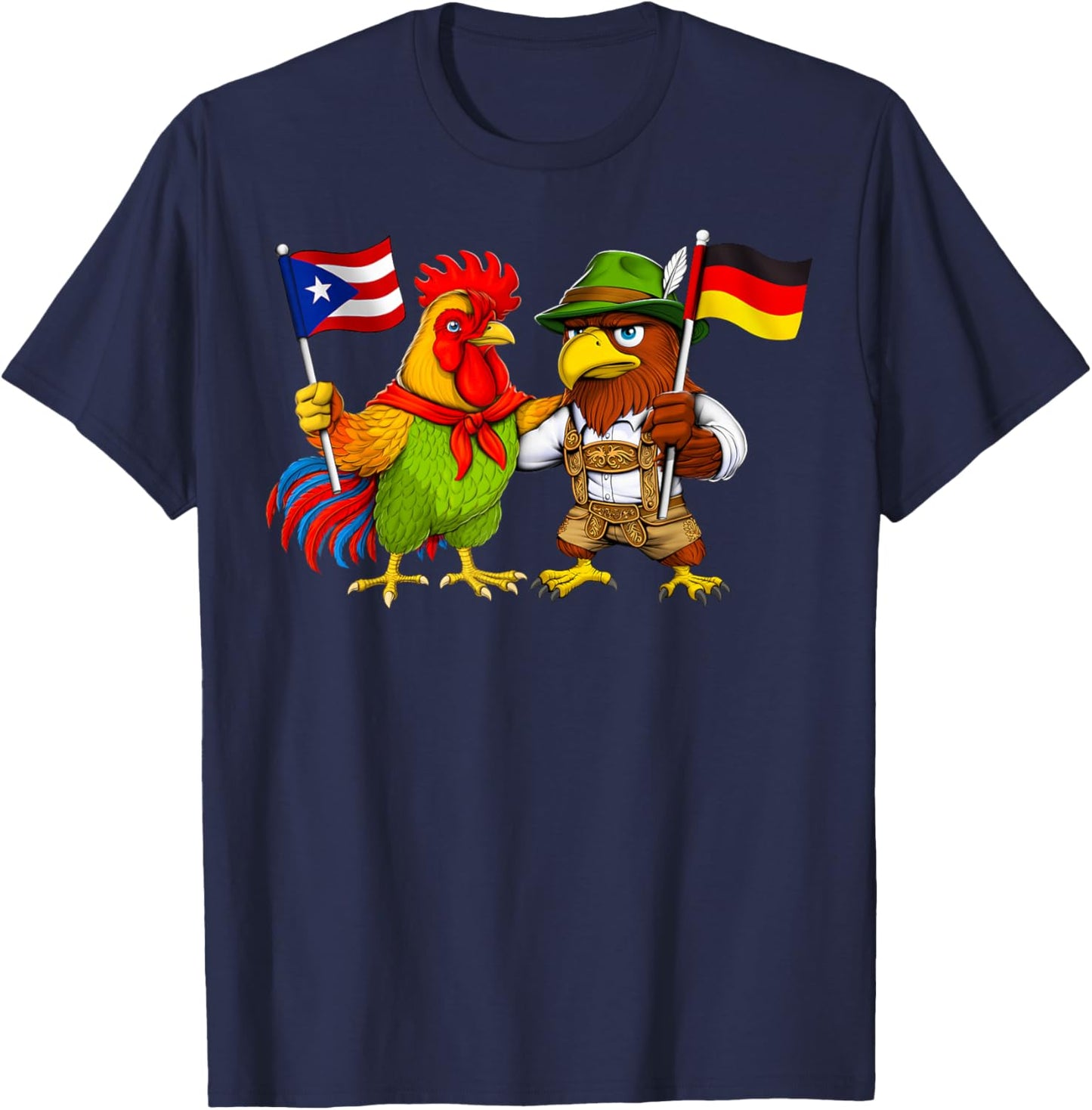 Puerto Rico Germany Flag Puerto Rican Roots German Heritage T-Shirt - T-Shirt | Navy