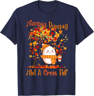 Humpty Dumpty Had A Great Fall Thanksgiving Autumn Halloween T-Shirt - T-Shirt | Navy