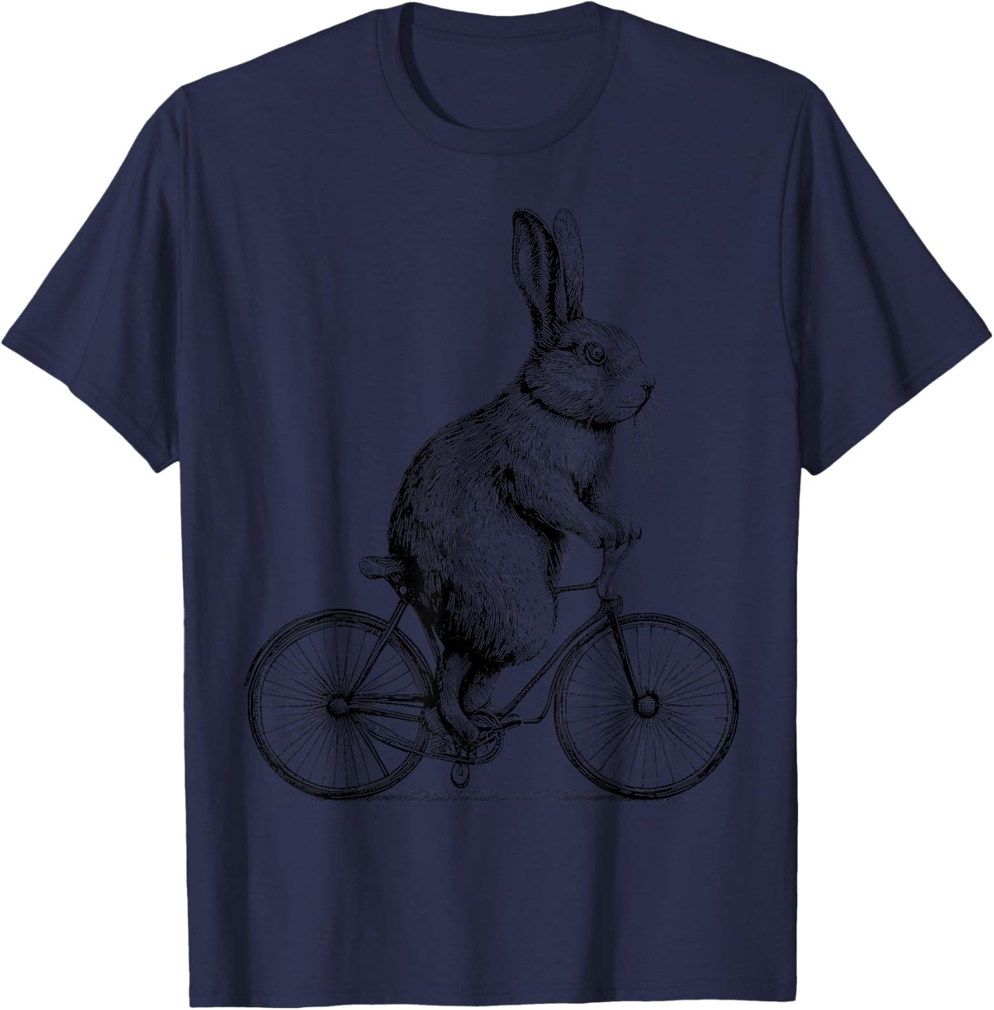 Rabbit On A Bike Bunny Bicycle Cycing Biking Men Women Kids T-Shirt - T-Shirt | Navy