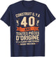 40th Birthday Gift Humor Original 40 Years Man T-Shirt - T-Shirt | Navy