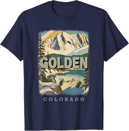 Golden Colorado CO Mountain Majesty SD189 T-Shirt - T-Shirt | Navy