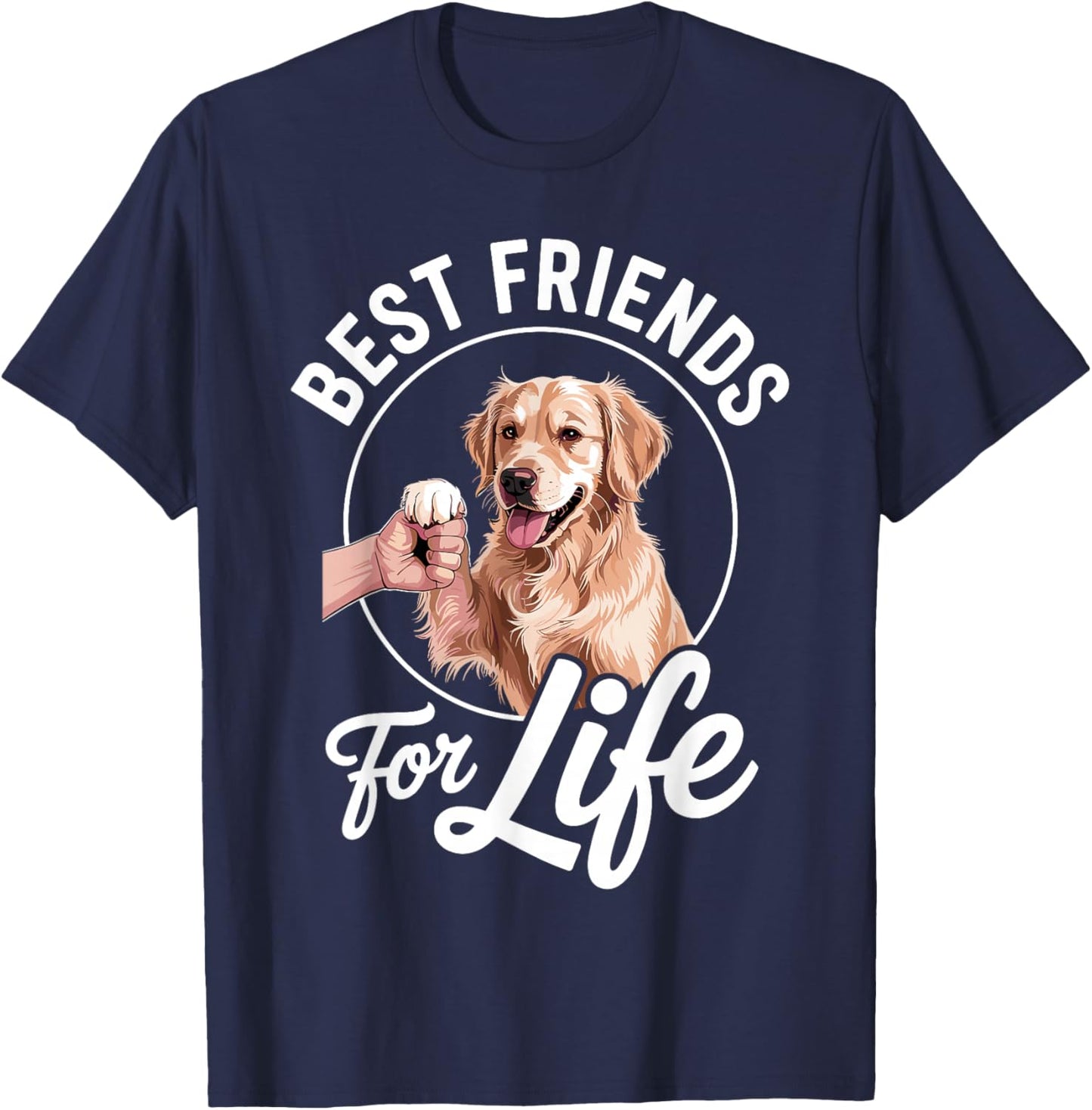 Funny Golden Retriever Art Women Golden Retriever T-Shirt - T-Shirt | Navy