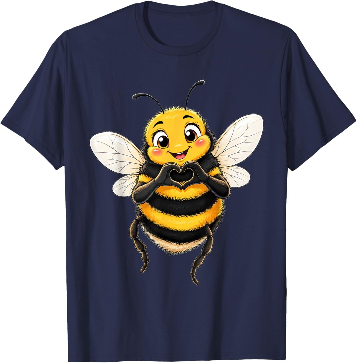 Hummel mit Herz | Süße Hummel mit Herzsymbol T-Shirt - T-Shirt | Navy