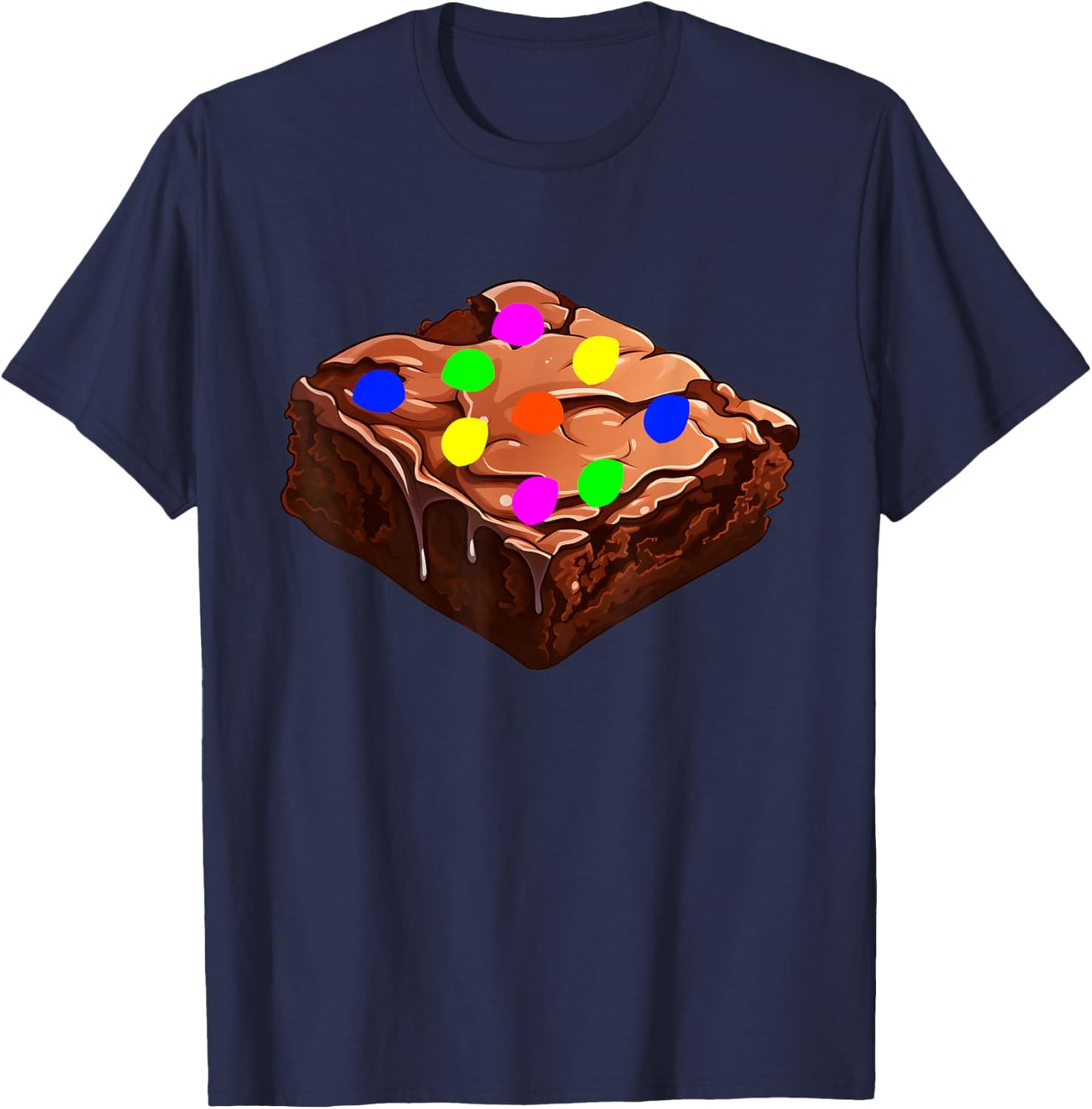Chocolate Brownie with Rainbow Candy Halloween Food Costume T-Shirt - T-Shirt | Navy
