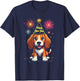 Happy New Year 2025 Eve Firework Dog Funny Beagle T-Shirt - T-Shirt | Navy