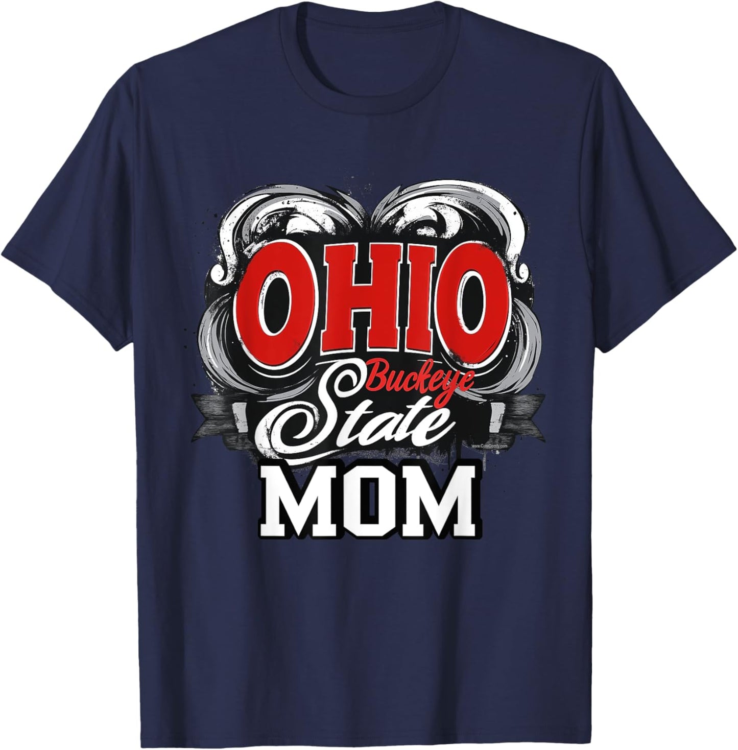 Ohio Mom Buckeye State Swirl Cute Mothers Day Gift T-Shirt - T-Shirt | Navy
