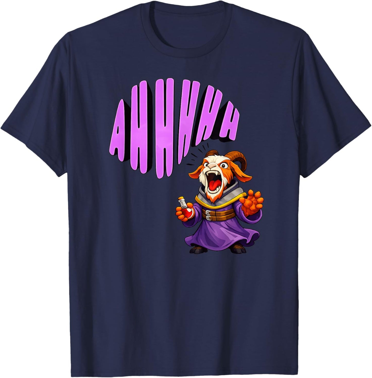Prepotente Goat Animal Vintage the Screaming ahh T-Shirt - T-Shirt | Navy