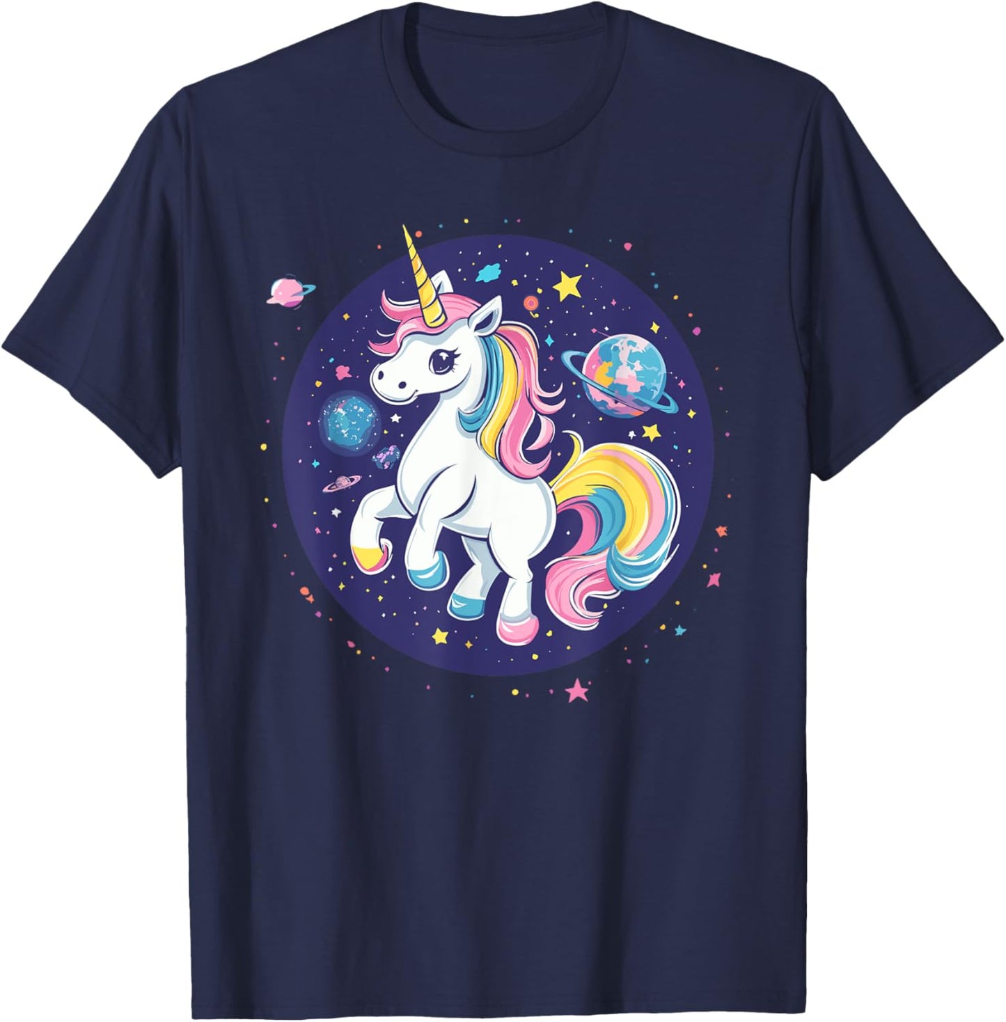 Unicorn In Space Cosmic Rainbow Adventure T-Shirt - T-Shirt | Navy