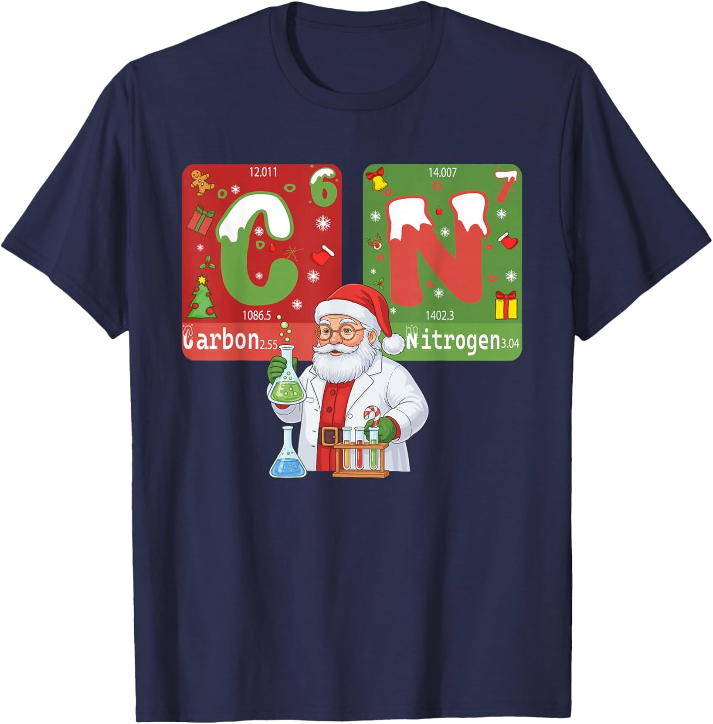 Christmas 67 Meme Science Chemistry Humor Periodic Table T-Shirt - T-Shirt | Navy
