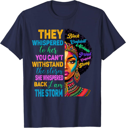 Juneteenth 1865 Storm African American Afro Black Women Girl T-Shirt - T-Shirt | Navy