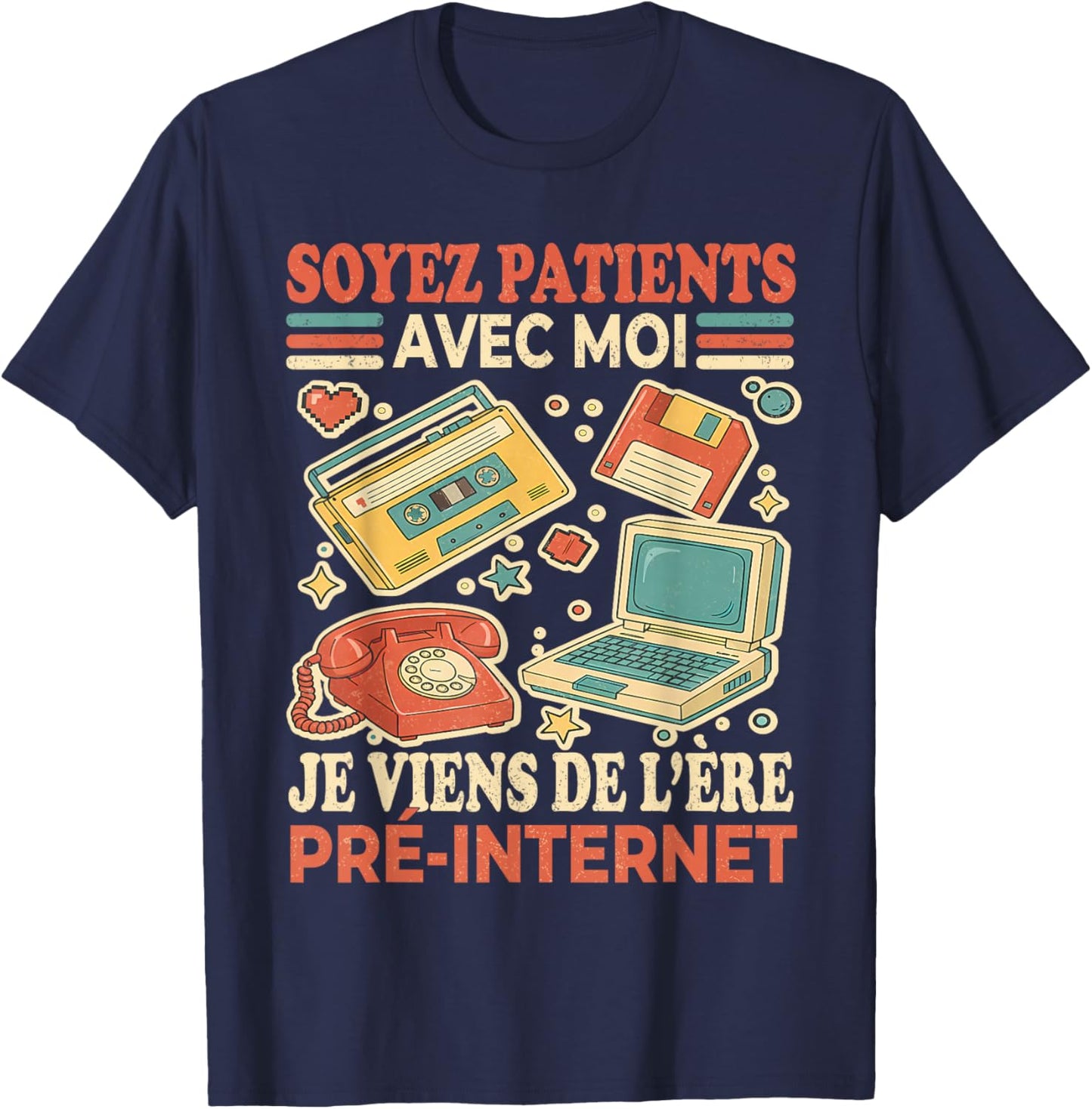 Vintage Nostalgia - Humour pour Vieux T-Shirt - T-Shirt | Navy