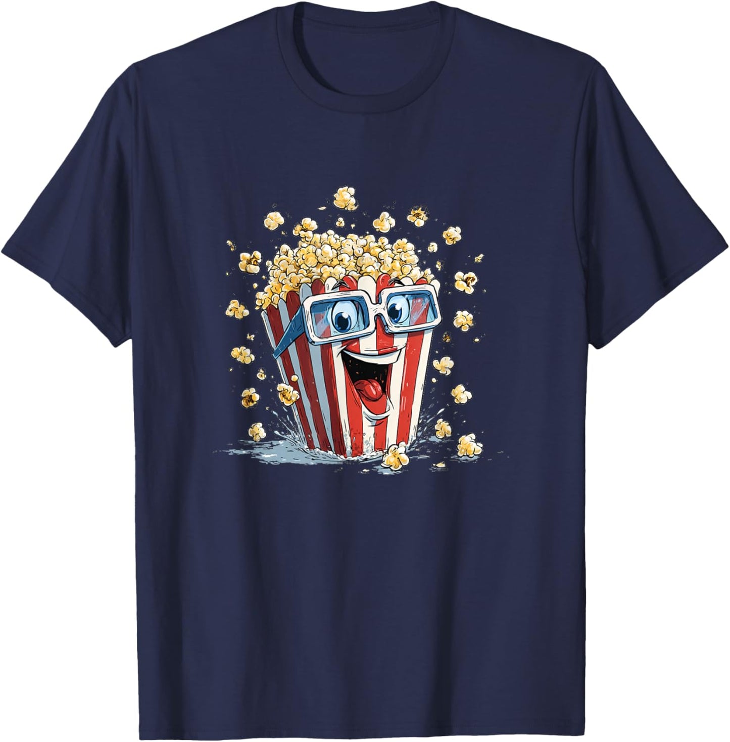 Stunning Popcorn Costume with Shades T-Shirt - T-Shirt | Navy