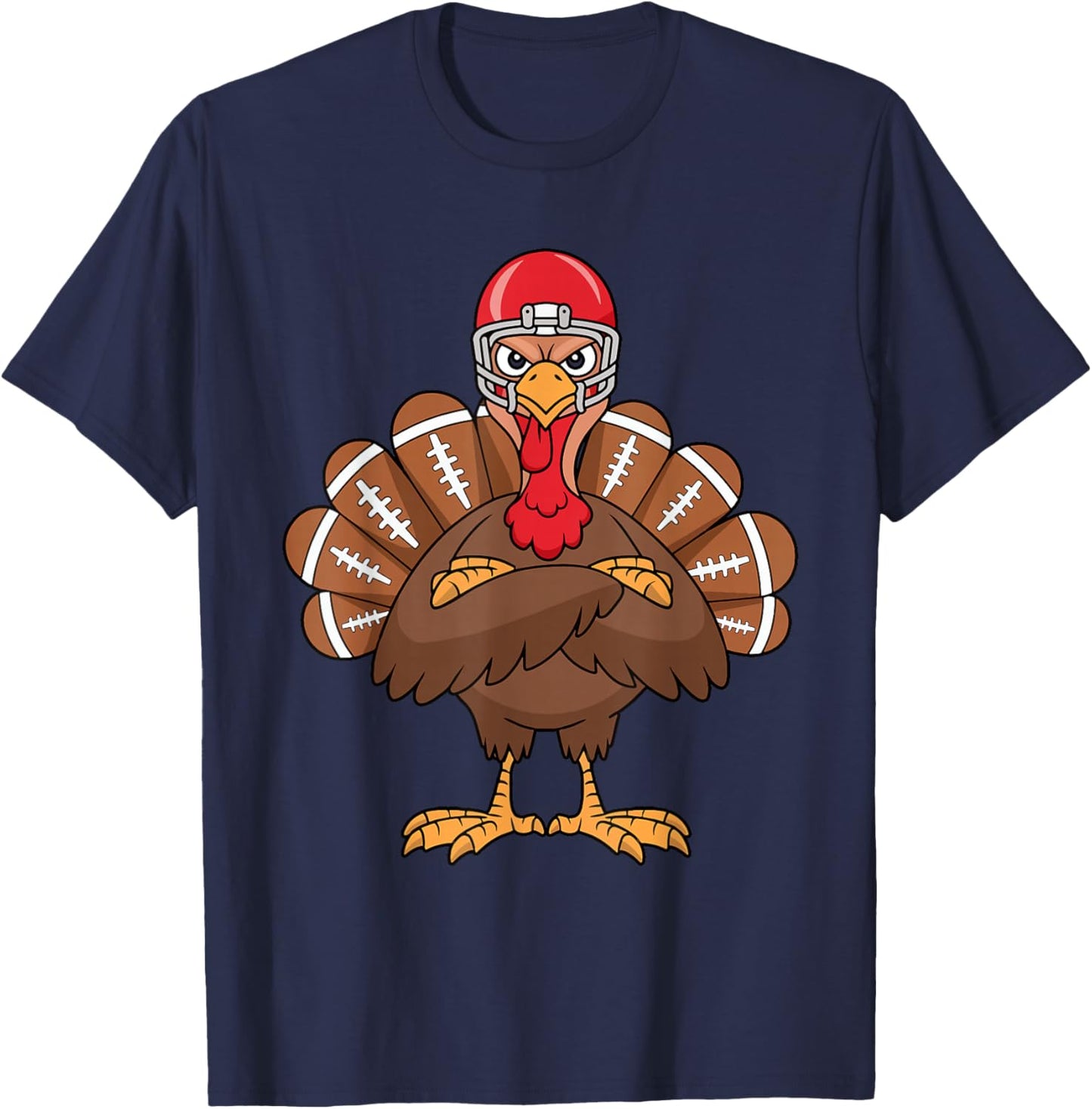 Thanksgiving Football Cool Football Turkey Kids Boys T-Shirt - T-Shirt | Navy