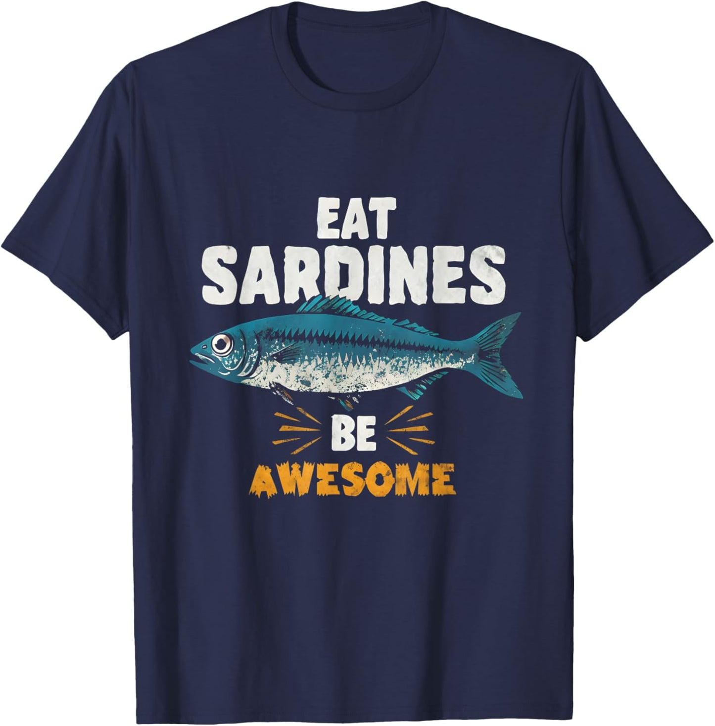 Funny Sardine Style Awesome Fish T-Shirt - T-Shirt | Navy