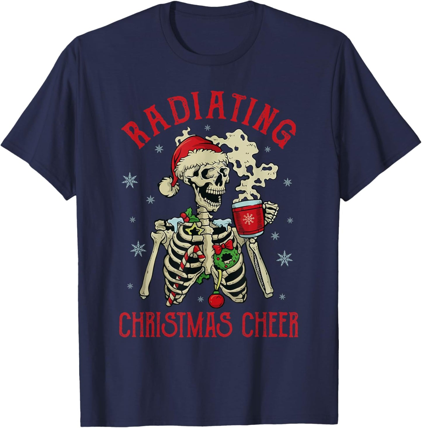 Santa Skeleton T-Shirt - T-Shirt | Navy