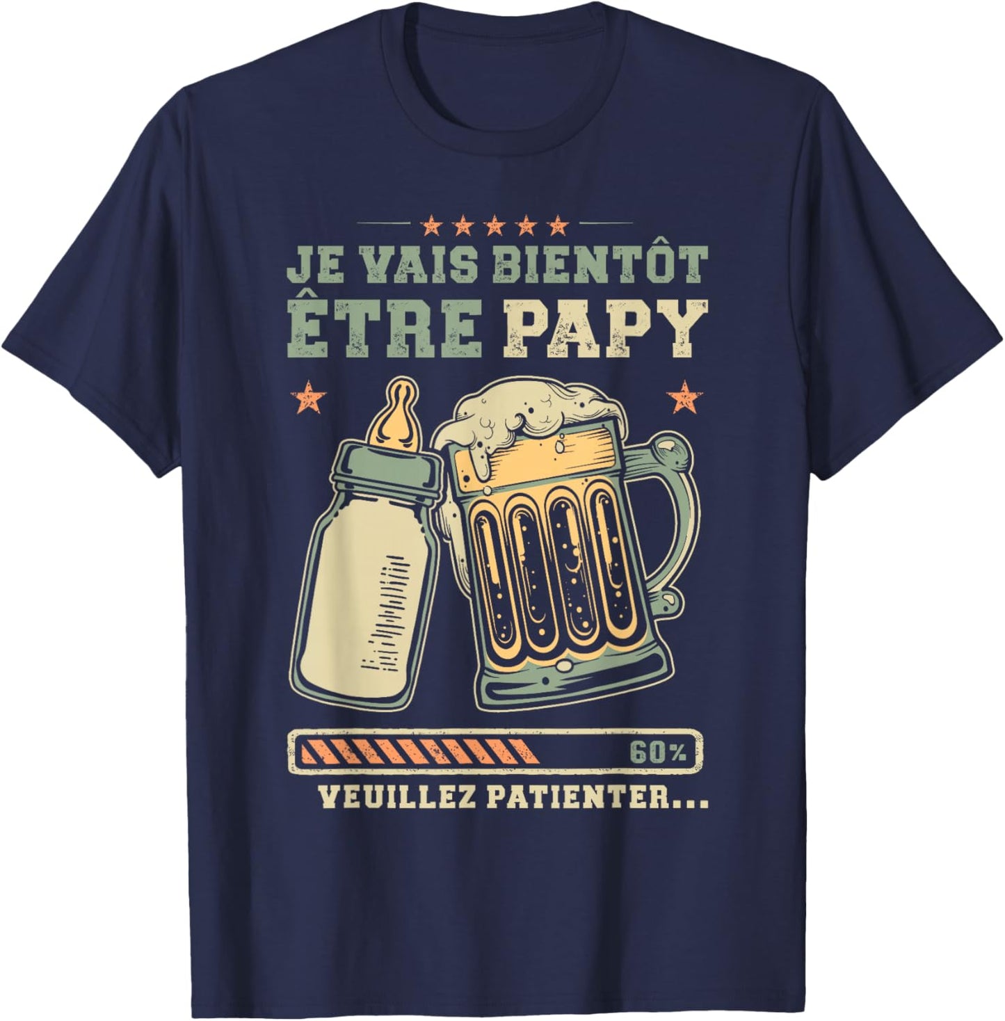 Future Grandpa Announcement Pregnancy Become Grandpa T-Shirt - T-Shirt | Navy