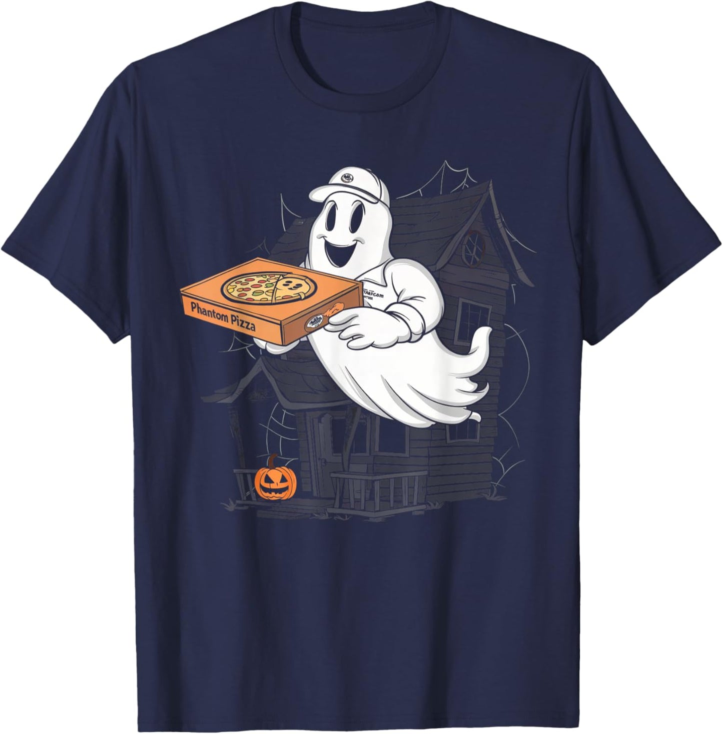Pizza Ghost Delivery Halloween Shirt Spooky Pizza Supplier T-Shirt - T-Shirt | Navy