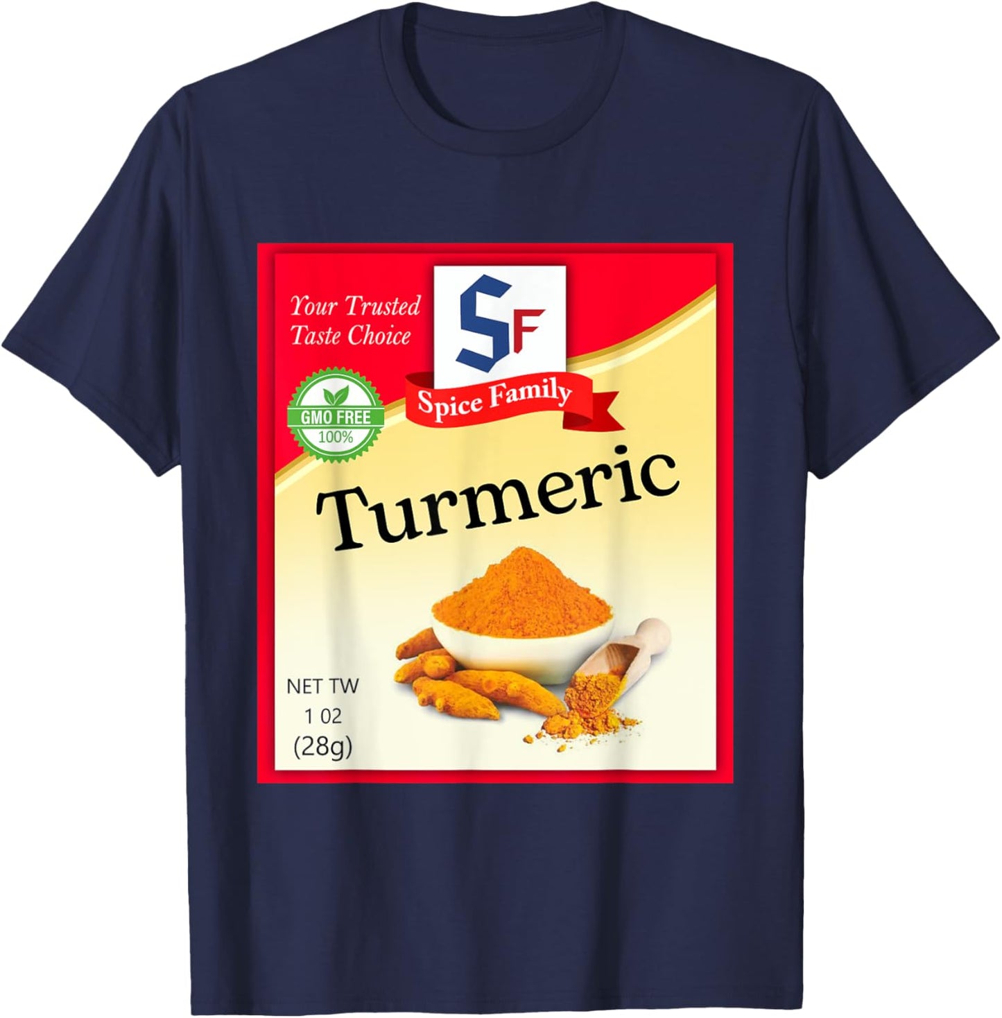 Turmeric Condiment Costume Holiday Spice Costumes T-Shirt - T-Shirt | Navy
