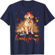 Cute Golden retriever Happy Thanksgiving turkey Dog Women Girls Kids T-Shirt - T-Shirt | Navy