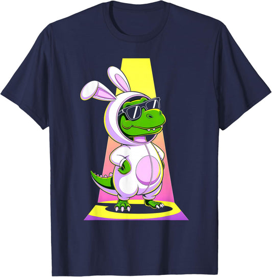 Cool Dino Easter Bunny Dinosaur Rabbit Fun for All Ages T-Shirt - T-Shirt | Navy