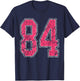 Grunge Pink and White Number 84 Jersey Player Uniform #84 T-Shirt - T-Shirt | Navy