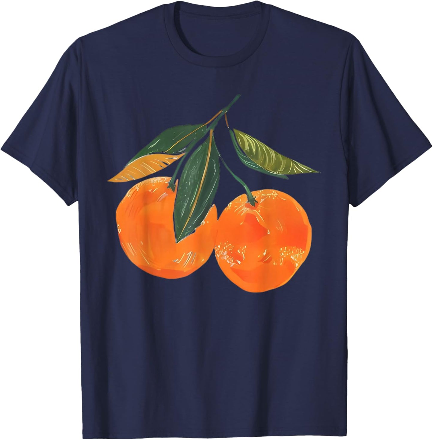 Orange Fruit Aesthetic Vintage T-Shirt - T-Shirt | Navy