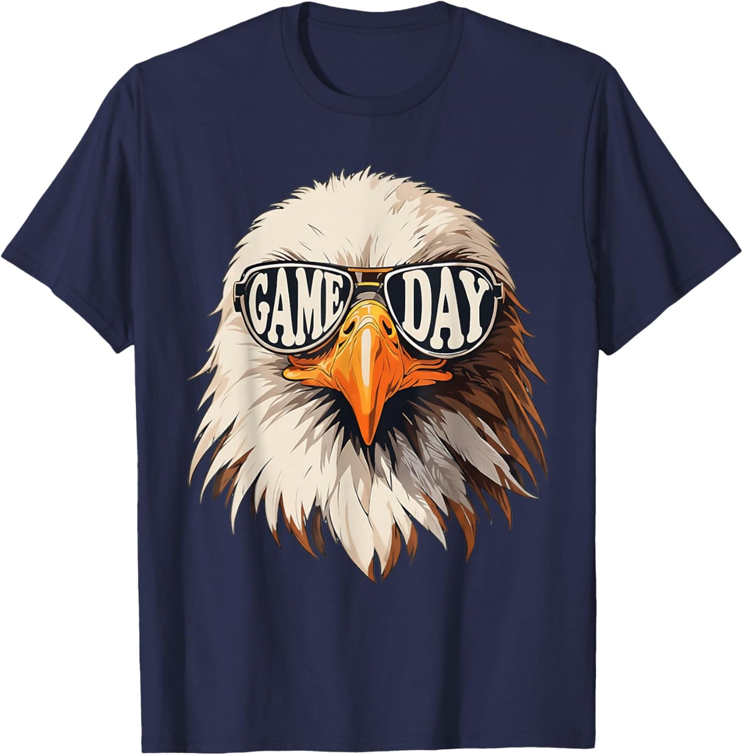 Bald Face Eagle with Sunglasses Women Men Kids Funny T-Shirt - T-Shirt | Navy