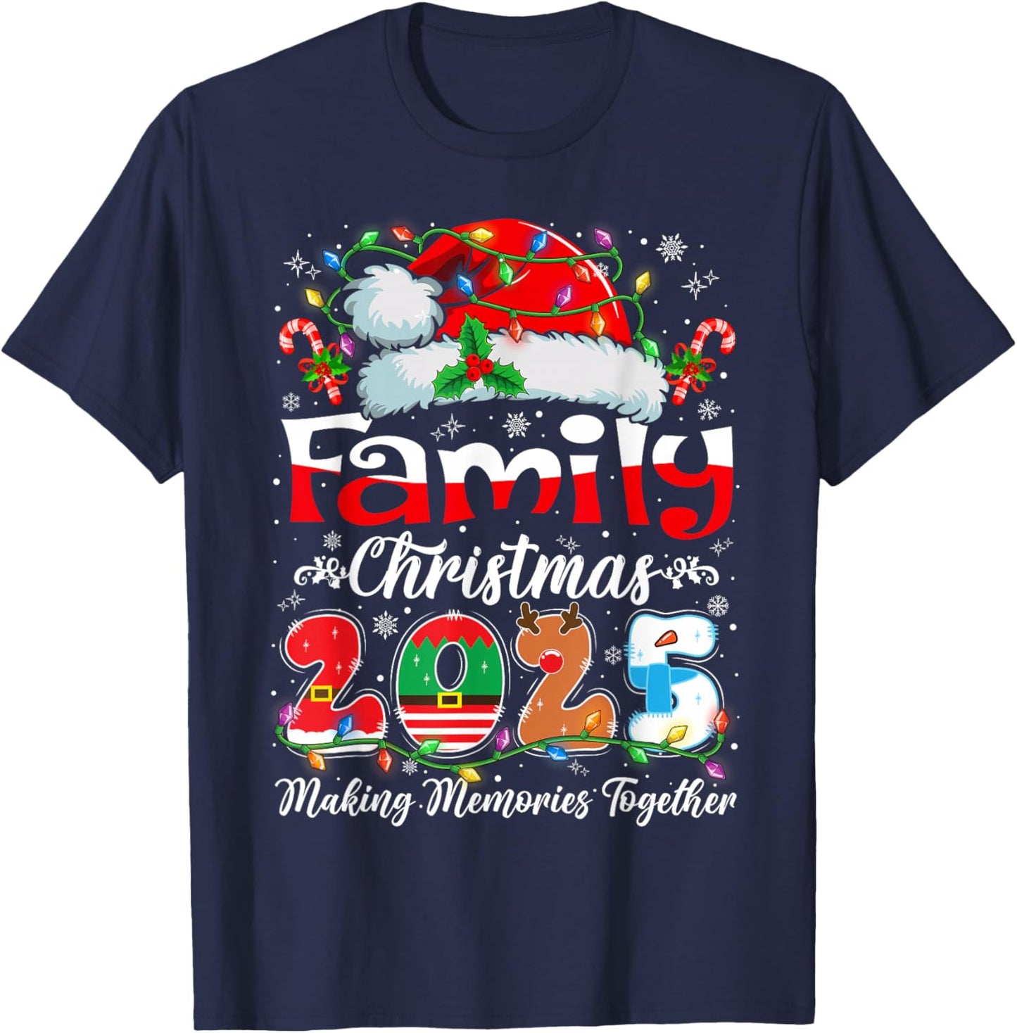 Family Christmas 2025 Matching Outfit Xmas Squad Santa T-Shirt - T-Shirt | Navy
