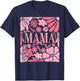 Floral Mama Coquette Boho Mama Mothers Day Retro Floral T-Shirt - T-Shirt | Navy