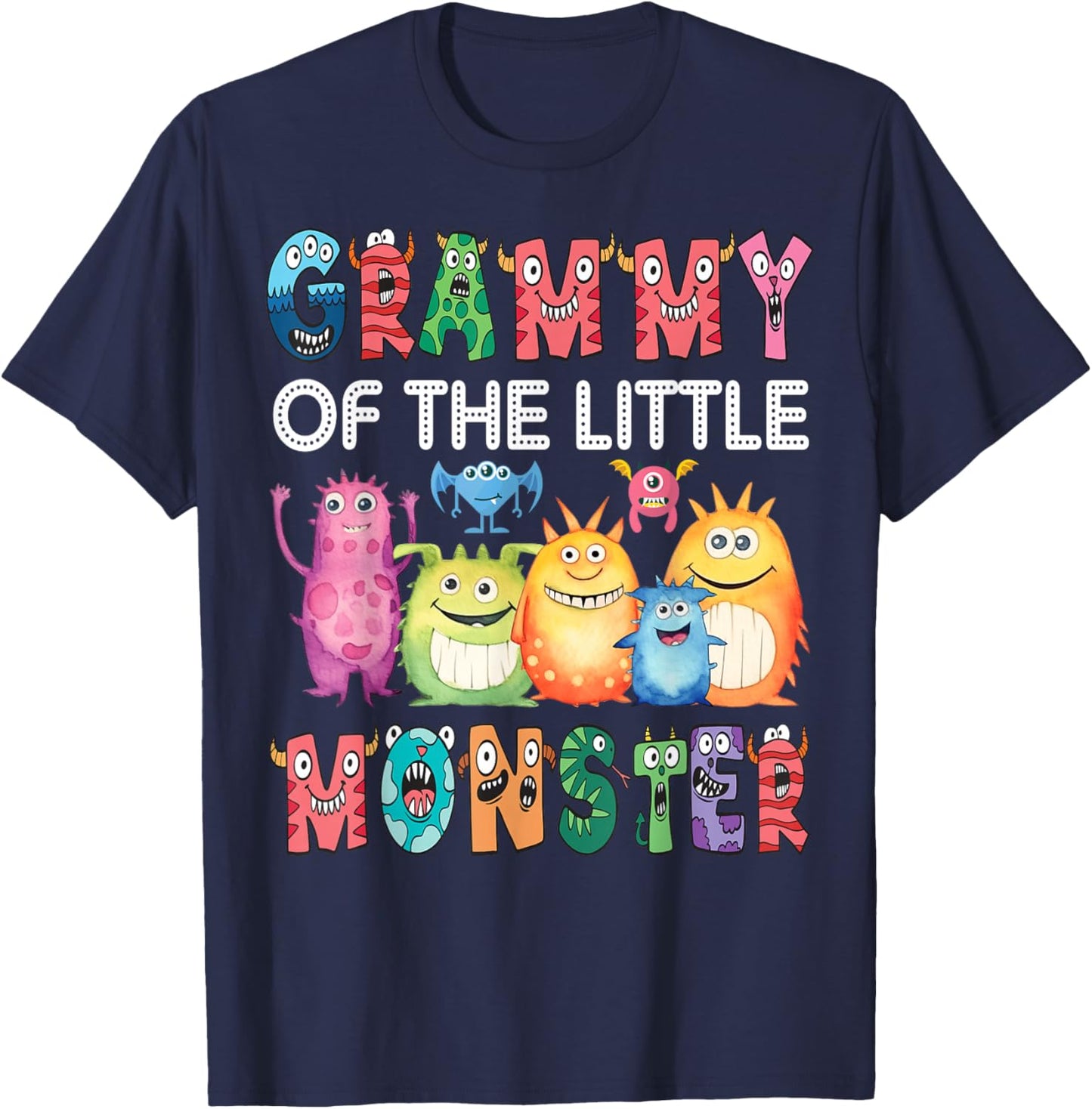Grammy Of The Little Monster Kids 1St Birthday Party T-Shirt - T-Shirt | Navy