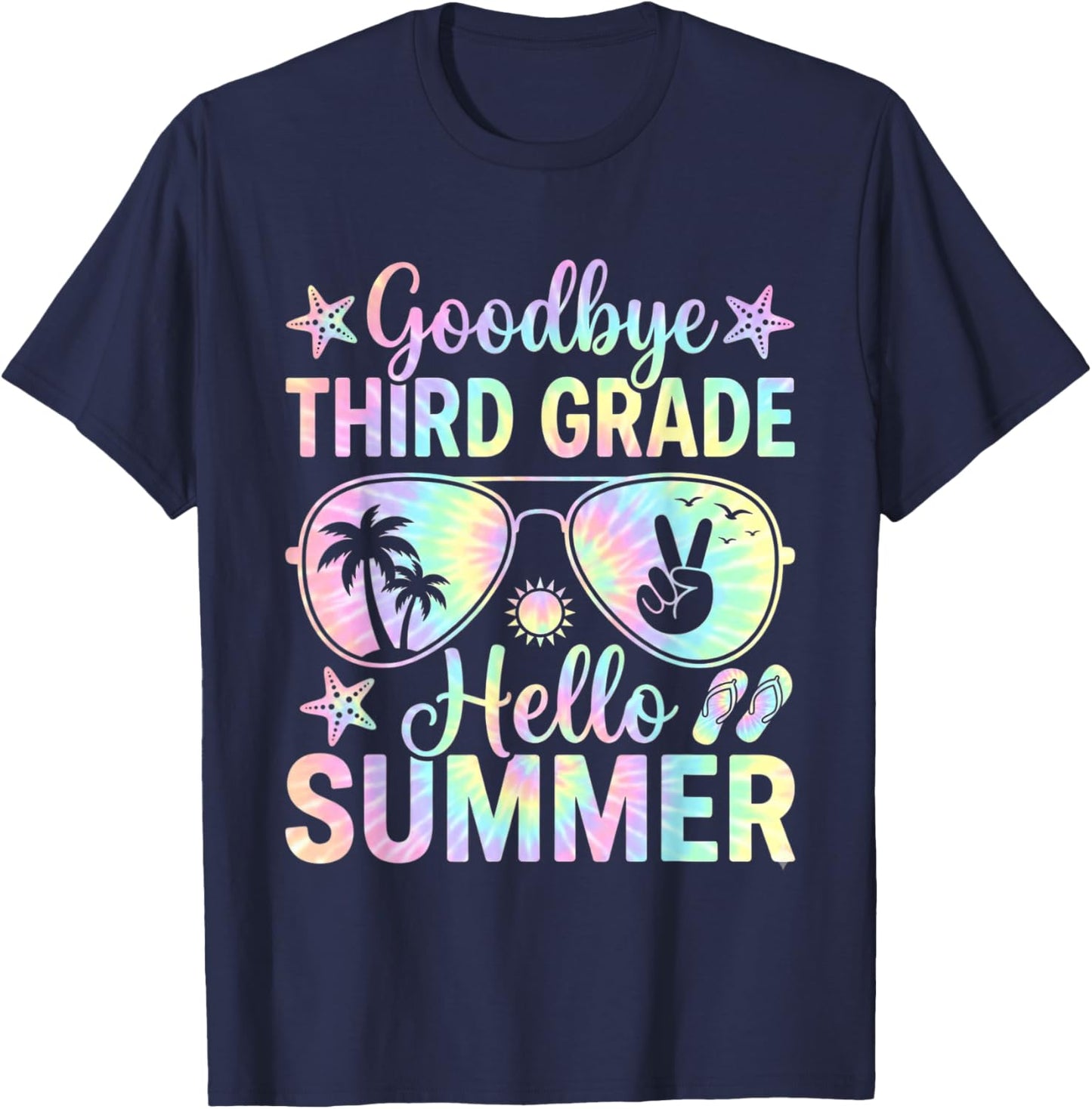 Goodbye 3rd Grade Hello Summer Third Grade Last Day School T-Shirt - T-Shirt | Navy
