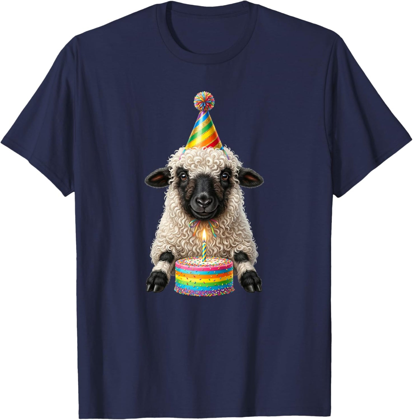 Valais Blacknose Sheep Birthday T-Shirt - T-Shirt | Navy
