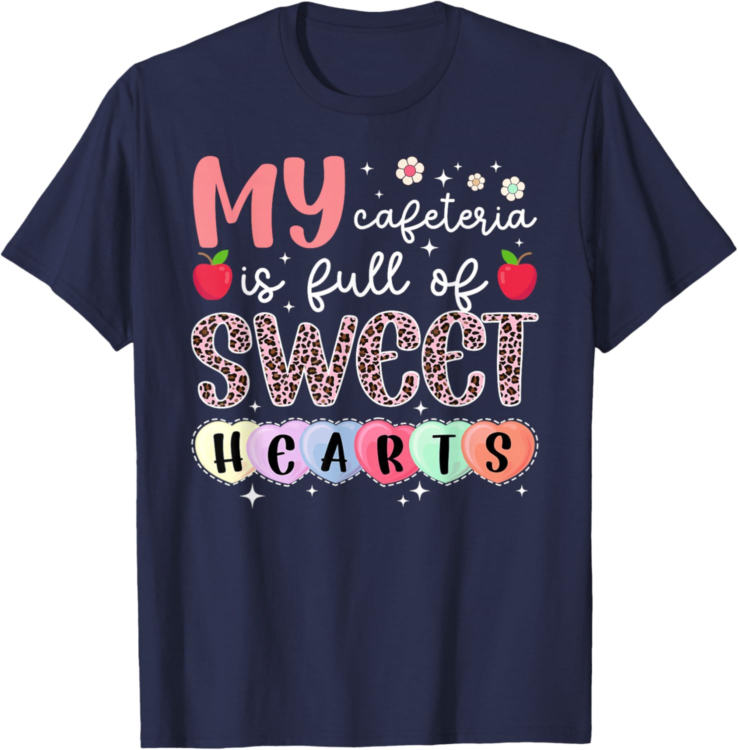Valentines Day Lunch Lady Valentine Lunch Ladies Valentines Day T-Shirt - T-Shirt | Navy