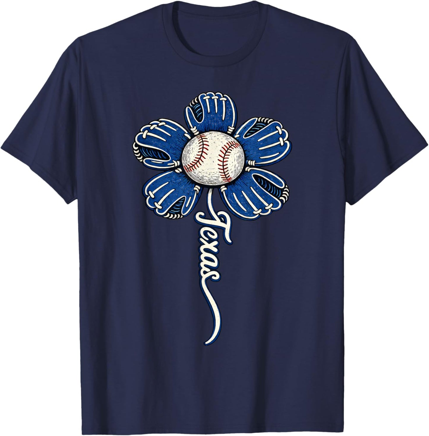 Texas Flower Women Boys Girls Kids T-Shirt - T-Shirt | Navy