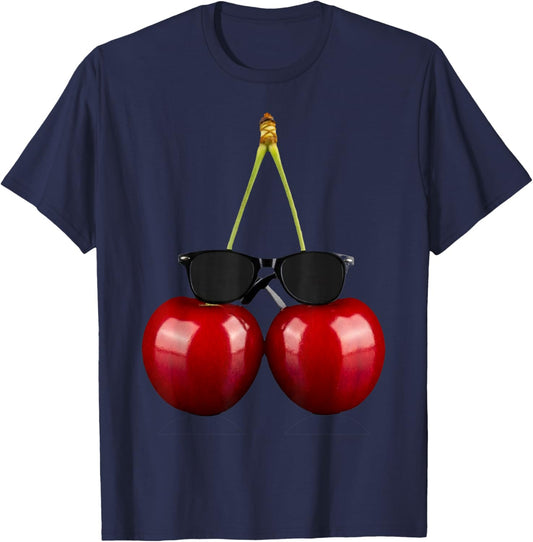 Coole Kirschen mit Sonnenbrille Lustige Früchte T-Shirt - T-Shirt | Navy
