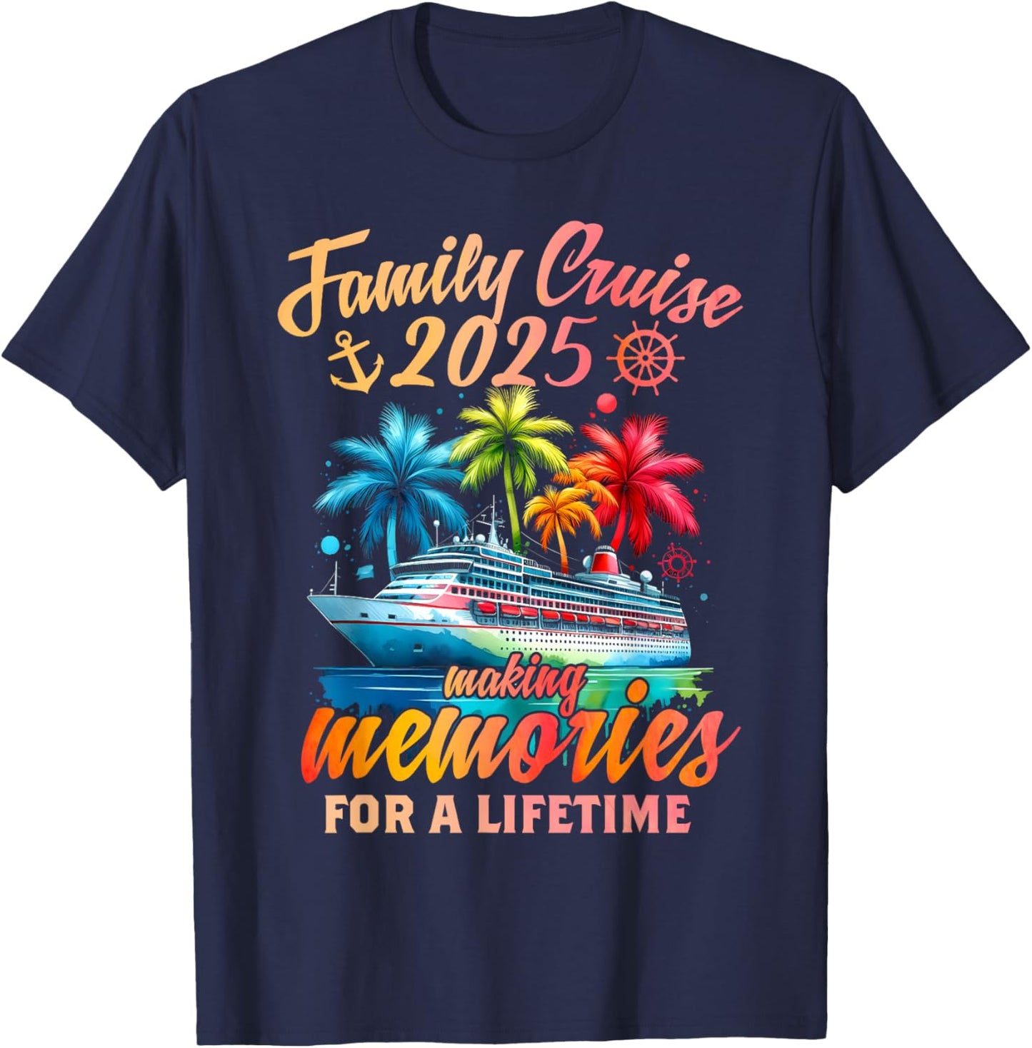 Family Cruise 2025 Family Matching Cruise Vacation Party T-Shirt - T-Shirt | Navy