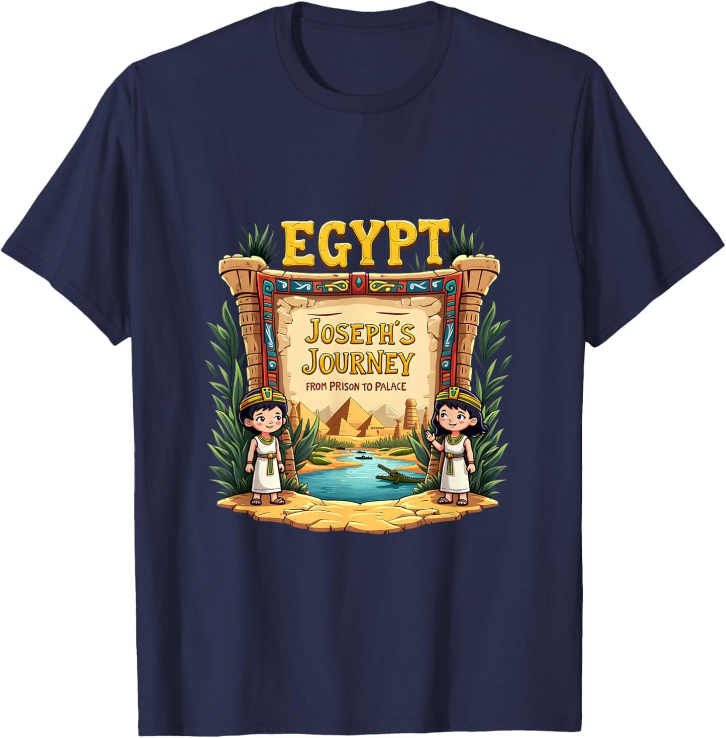 Adventure Kids VBS 2025 Camp Youth Egypt Trip T-Shirt - T-Shirt | Navy