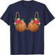 Hawaii Coconut Bra Halloween Costume Floral Luau Party T-Shirt - T-Shirt | Navy