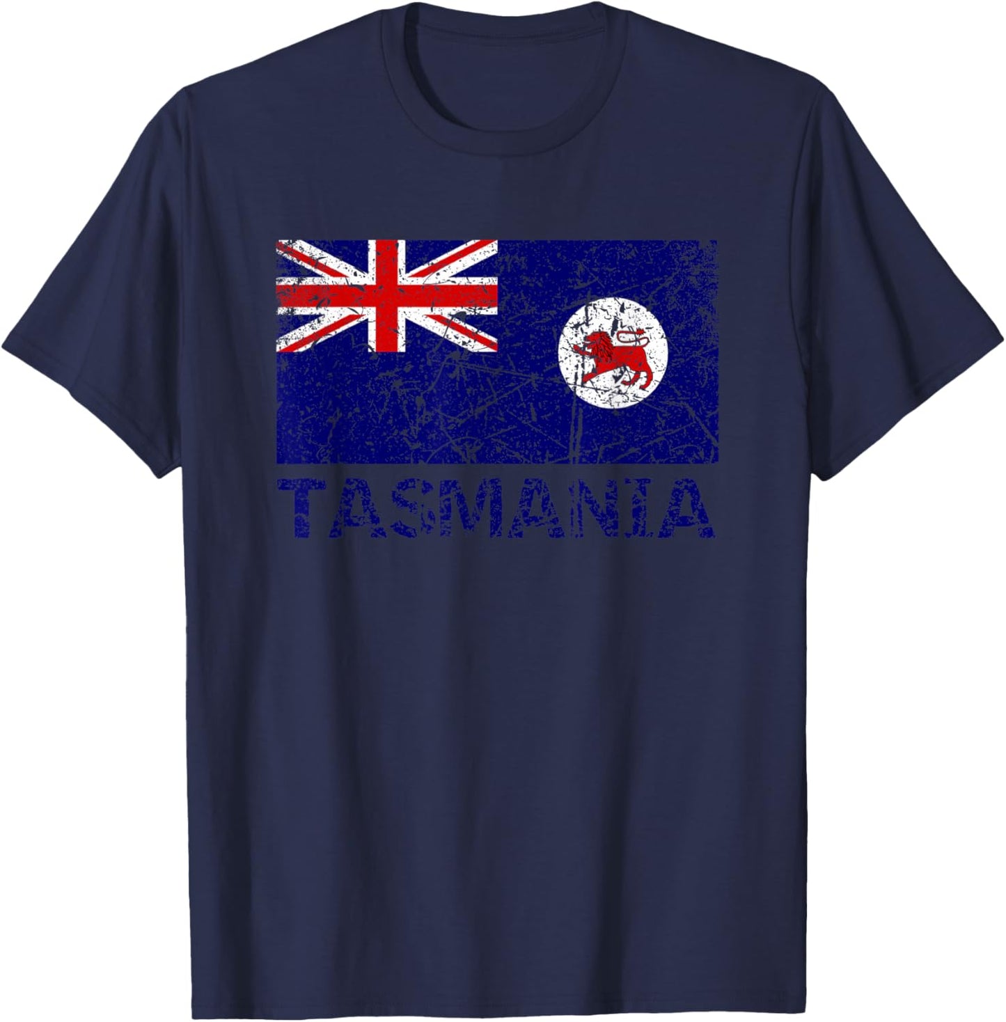 Tasmanian Flag Of Tasmania Distressed Men Women Kids Tassie T-Shirt - T-Shirt | Navy