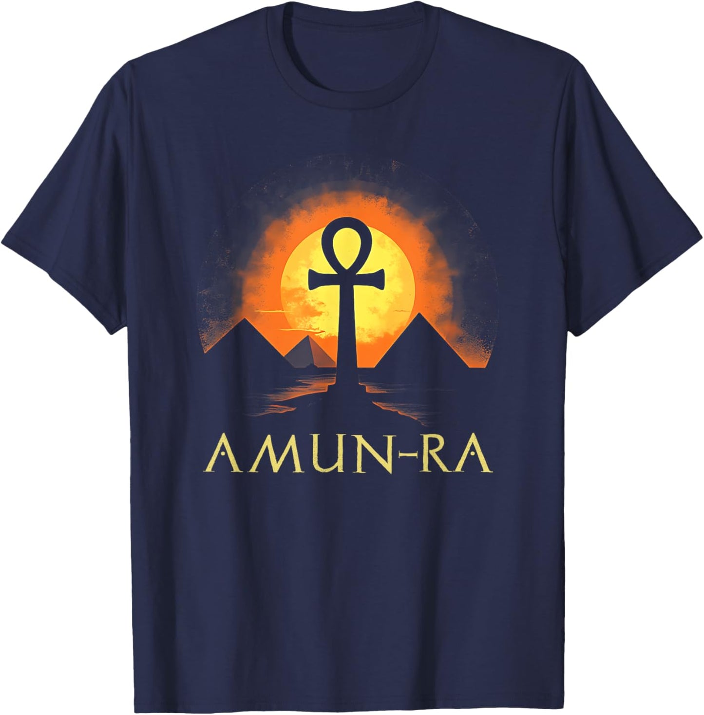 Amun Ra Ancient Egyptian God Ankh T-Shirt - T-Shirt | Navy
